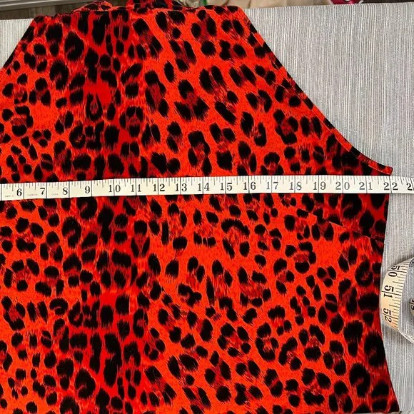 Long Red Leopard Print Dress, XXL - Picture 5 of 10